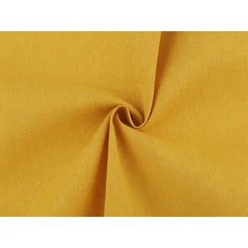 Lněná látka dekorační hořčicová 1 m