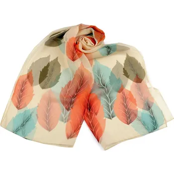 Šátek Letní šátek / šála 50x160 cm - 9 krémová světlá tyrkys