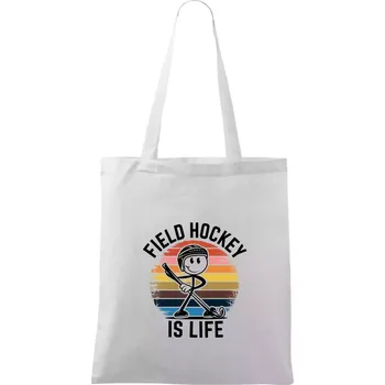 Nákupní taška Field hockey is life - Taška bavlněná - 42 x 38 cm ( Bílá )