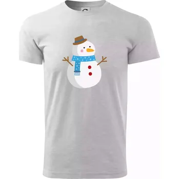 Pánské tričko Sněhulák se šálou - Triko extra velké (5-8XL) - 8XL ( Světlešedý Melír )