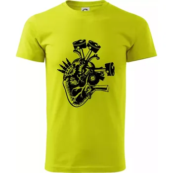 Řidičovo srdce - Klasické pánské triko vyšší gramáže - S ( Limetková )