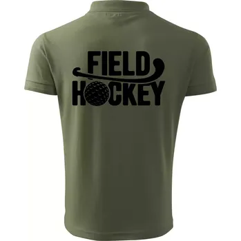 Pánská košile Field hockey míček a nápis - Polokošile pánská Pique Polo 203 - 5XL ( Khaki )