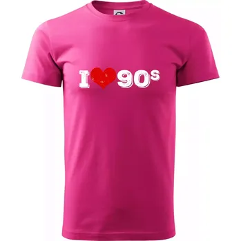 I love 90s - Klasické pánské triko vyšší gramáže - S ( Purpurová )