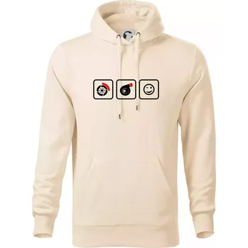 Pánská mikina Turbodiesel úsměv - Mikina pánská Cape s kapucí - 5XL ( Mandlová )