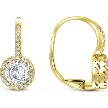 Náušnice Brilio Silver Třpytivé pozlacené náušnice se zirkony EA118Y + 2 měsíce na vrácení zboží