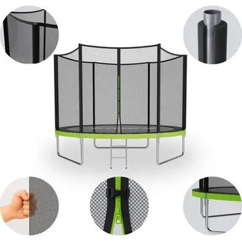 Trampolína Zahradní trampolína pro děti, ochranná síť, stabilní konstrukce 8FT Ø 252 cm
