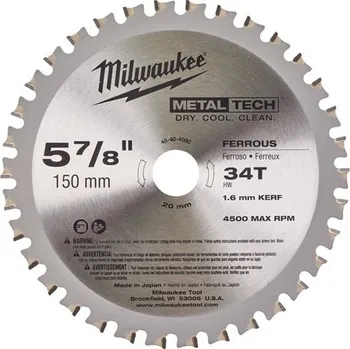 Pilový kotouč Milwaukee 48404080 150 x 20 x 1,6 mm 34 zubů