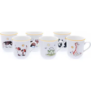 Český porcelán, a.s., Dubí Dětský hrnek, kreslená zvířátka, 6 ks, 170 ml