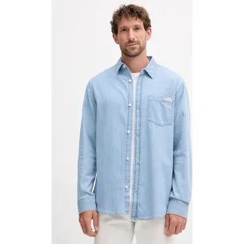 Oblečení a móda Bavlněná košile Calvin Klein Jeans LV040BM796 modrá 50J, vel. S