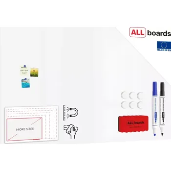 Allboards Magnetická tabule SLIMboard bezrámová smazatelná za sucha 200x120 cm, PME200x120