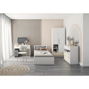 Obývací stěna Dětský pokoj Joy I, bílá / dub artisan