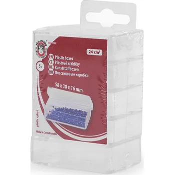 Plastové krabičky 3,8x5,8x1,6 cm transparent 5 ks