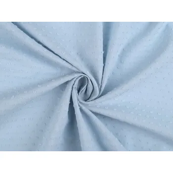 Bavlněná látka / plátno s nopky modrá ledová 1 m