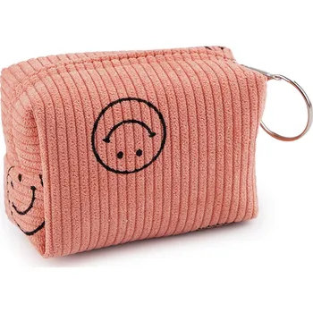 Deštník Dívčí pouzdro / klíčenka smajlík 9x6 cm korálová světlá 1 ks