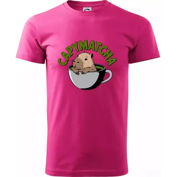 Capybara papymatcha - Klasické pánské triko vyšší gramáže - S ( Purpurová )