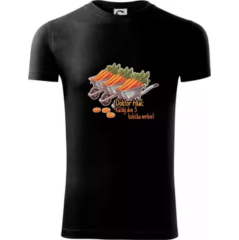 Doktor říkal - 3 kolečka mrkve - Viper FIT - Pánské zůžené tričko - M ( Černá )