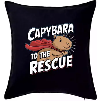 Polštář Capybara to the Rescue - Polštář 50x50 - 50x50 - Pouze potah ( Černá )