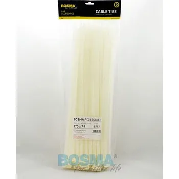 Organizace kabelů Stahovací pásky bílé - 370 x 7,6, 8757