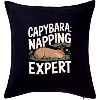 Polštář Capybara Napping Expert - Polštář 50x50 - 50x50 - Pouze potah ( Černá )