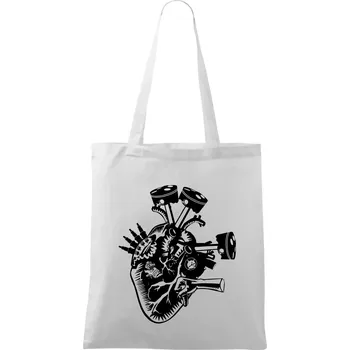 Nákupní taška Řidičovo srdce - Taška bavlněná - 42 x 38 cm ( Bílá )