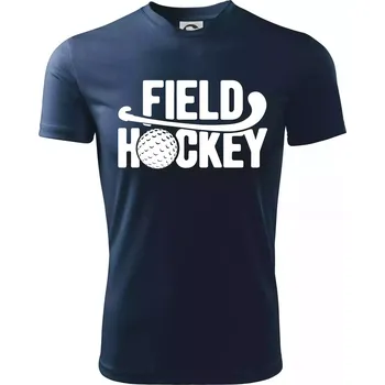 Chlapecké oblečení Field hockey míček a nápis - Dětské triko sportovní (dresovina) - 146 cm/10 let ( Námořní modrá (velmi tmavá - téměř černá) )