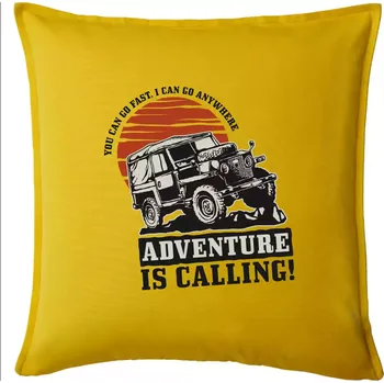 Polštář Adventure is calling 4x4 - Polštář 50x50 - 50x50 - Pouze potah ( Žlutá )