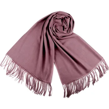 Šála Šátek / šála typu pashmina s třásněmi 65x180 cm Varianta: 14 (26b) lila, Balení: 1 ks