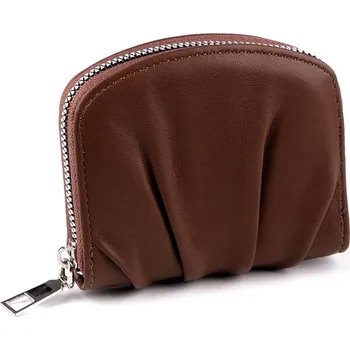 Peněženka Dámská peněženka řasená 10x11 cm hnědá 1 ks