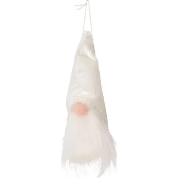 Vánoční dekorace DEKORATIVNÍ ZÁVĚS MIKULÁŠ 11CM BÍLÝ