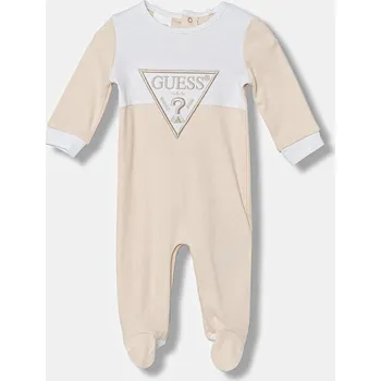 Kojenecké bavlněné dupačky Guess H5YW07 KA6W4 H5YW07.KA6W4.9BYA béžová 12X, vel. 54-60