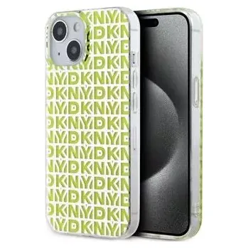 Pouzdro na mobilní telefon DKNY PC/TPU Repeat Pattern Zadní Kryt pro iPhone 15 Yellow