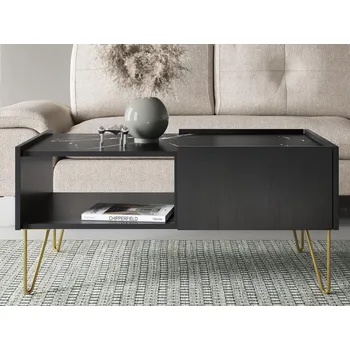 Konferenční stolek Konferenční stolek se zásuvkami Harmony, černý/černý mramor