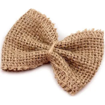 Jutová mašle 5,5x7 cm režná přírodní 100 ks