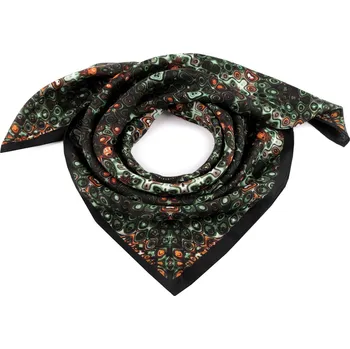 Šátek mandala 65x65 cm zelená šalvěj tmavá 1 ks