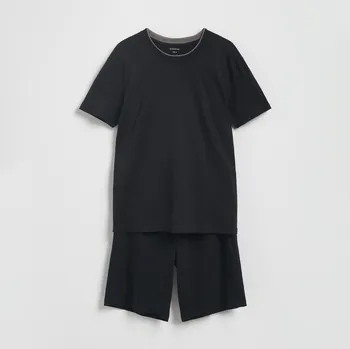 Pánské tričko Reserved - Dvoudílná bavlněná pyžamová souprava - černý - 002ES-99X - 002ES-99X-S