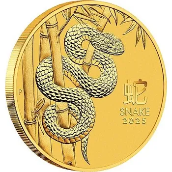 Perth Mint Lunární série III. - zlatá mince Year of the Snake (Rok hada) 1/4 Oz 2025
