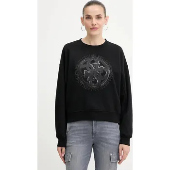 Dámská mikina Mikina Guess 4G dámská, černá barva, s aplikací, W5YQ07 KB681 W5YQ07.KB681 99X, vel. XXL