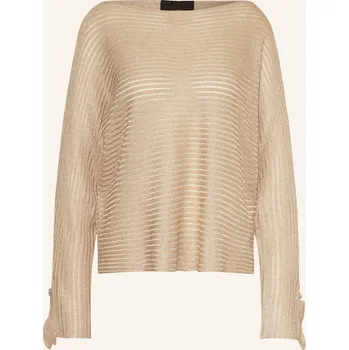 Dámský svetr Liu Jo Dámský Svetr S Třpytivou Přízí A Volánky, zlatá, 38