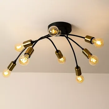 Dekorativní svítidlo ASIR / Opviq BANANA 1151 – černý vintage lustr, 8×E27