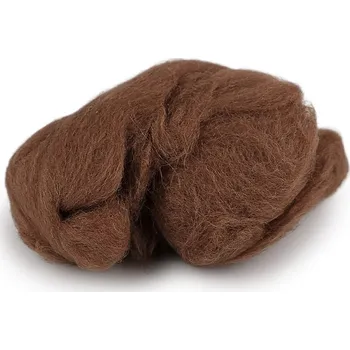 Jehla na filcování Ovčí rouno 5 g česané - 16 hnědá