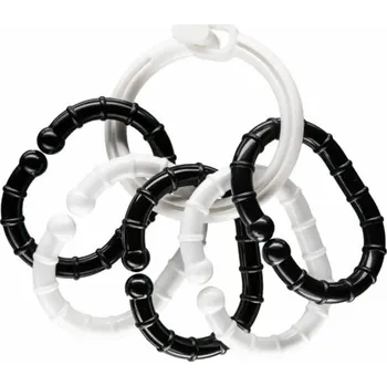 Profibaby Kroužkek chrastítko s 5 tvary černobílý pro miminko