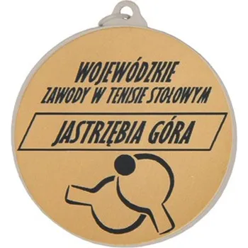 Ocelová stříbrná medaile druhé místo s gravírováním na laminátu