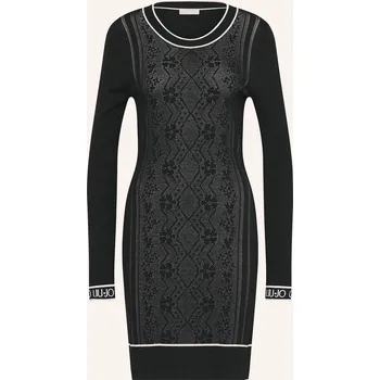 Dámské šaty Liu Jo Dámské Pletené Šaty S Krajkou, černá / bílá, 40