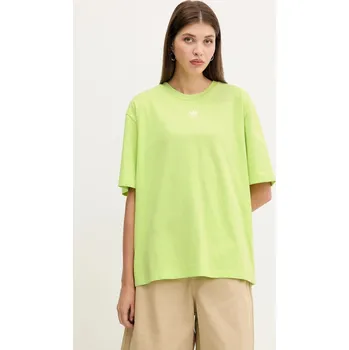 Dámské tričko Bavlněné tričko adidas Originals Essentials dámské, zelená barva, JW5076 71X, vel. XS