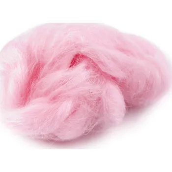 Jehla na filcování Ovčí rouno 5 g česané růžová sv. 1 sáček