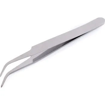 Kovová pinzeta délka 11,5 cm zahnutá nikl 25 ks
