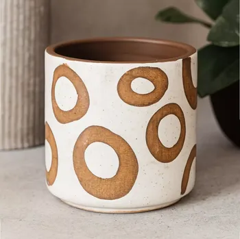 Stojan na květiny Bloomingville Avo – dekorativní květináč z terakoty, bílý, Ø 12 cm