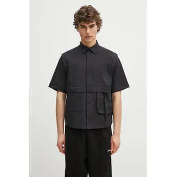 Pánská košile Košile Alpha Industries Short Sleeve Utility Shirt pánská, černá barva, regular, 756117.03, XL, 99X