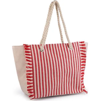 Kabelka Letní taška s pruhy 33x52 cm červená 1 ks