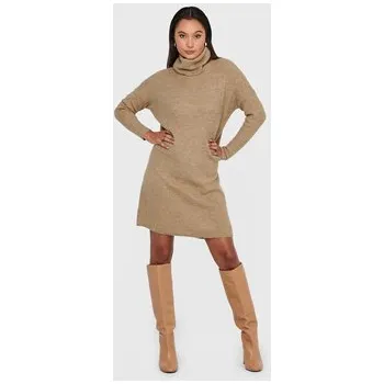 Dámské šaty ONLY Úpletové šaty Jana 15140166 Béžová Regular Fit S